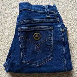 VTG Moschino Peace Back Pocket Stretch Denim Size 28